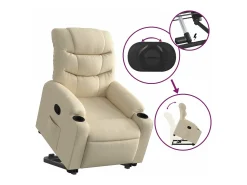 Poltrona* Poltrona reclinável elevatória tecido cor PT834008 Creme
