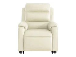 Poltrona|vidaxl Poltrona reclinável elevatória elétrica couro artificial Creme