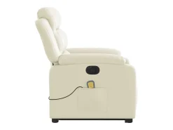 Poltrona|vidaxl Poltrona reclinável elevatória elétrica couro artificial Creme