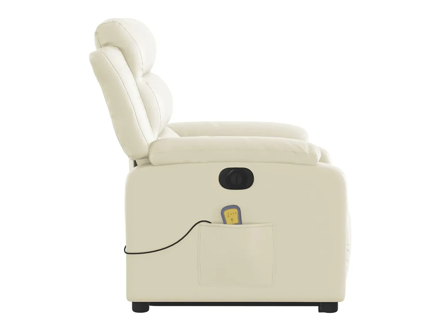 Poltrona|vidaxl Poltrona reclinável elevatória elétrica couro artificial Creme