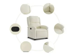 Poltrona*vidaxl Poltrona reclinável elevatória veludo cor Creme