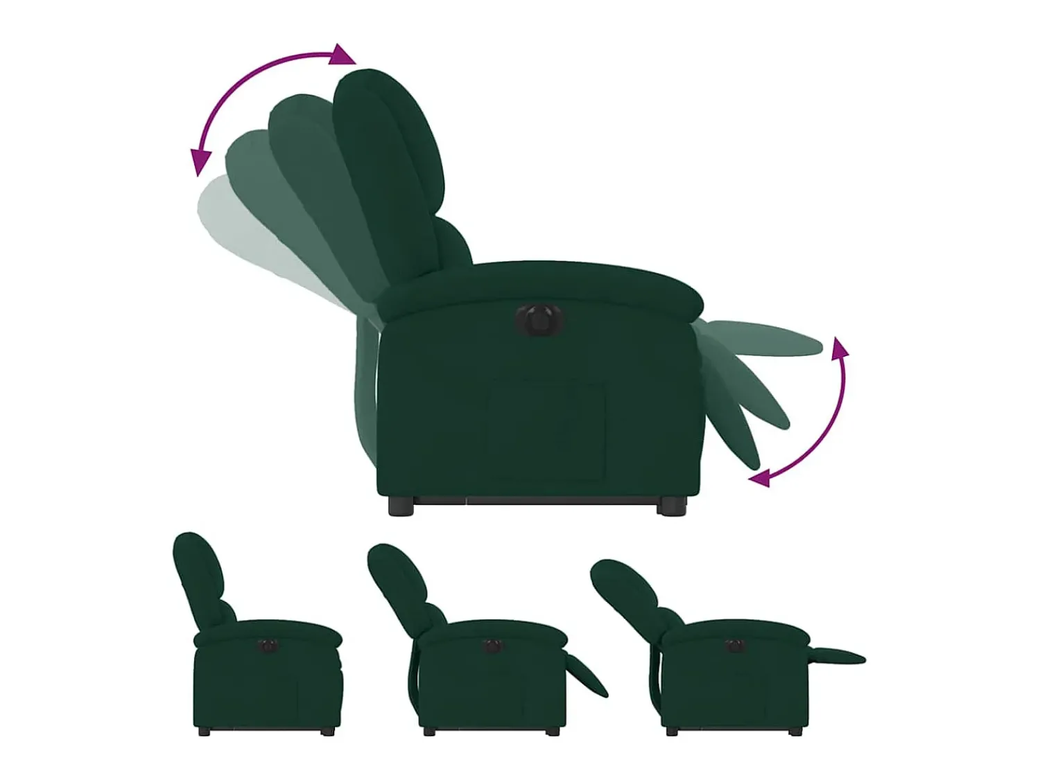 Poltrona|vidaxl Poltrona reclinável elevatória elétrica veludo -escuro Verde