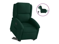 Poltrona|vidaxl Poltrona reclinável elevatória elétrica veludo -escuro Verde