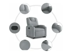 Online vidaxl Poltrona reclinável elevatória tecido -claro Cinzento
