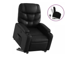 Online vidaxl Poltrona reclinável elevatória couro artificial Preto