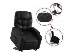 Online vidaxl Poltrona reclinável elevatória couro artificial Preto