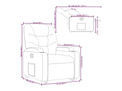 Online vidaxl Poltrona reclinável elevatória couro artificial Preto
