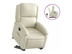 Clearance Poltrona reclinável elevatória couro artificial cor PT269600 Creme