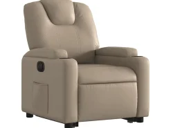 Poltrona* Poltrona reclinável elevatória elétrica couro artif. cappuccino PT406243 Castanho