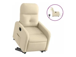 Discount Poltrona reclinável elevatória elétrica tecido cor PT829509 Creme