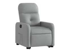New Poltrona reclinável elevatória elétrica tecido cinzento-claro PT414968 Cinzento claro