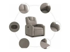 Poltrona|vidaxl Poltrona reclinável elevatória tecido cinzento-acastanhado Taupe