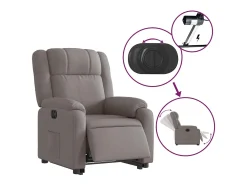 Clearance vidaxl Poltrona reclinável elevatória elétrica cinza-acastanhado Taupe