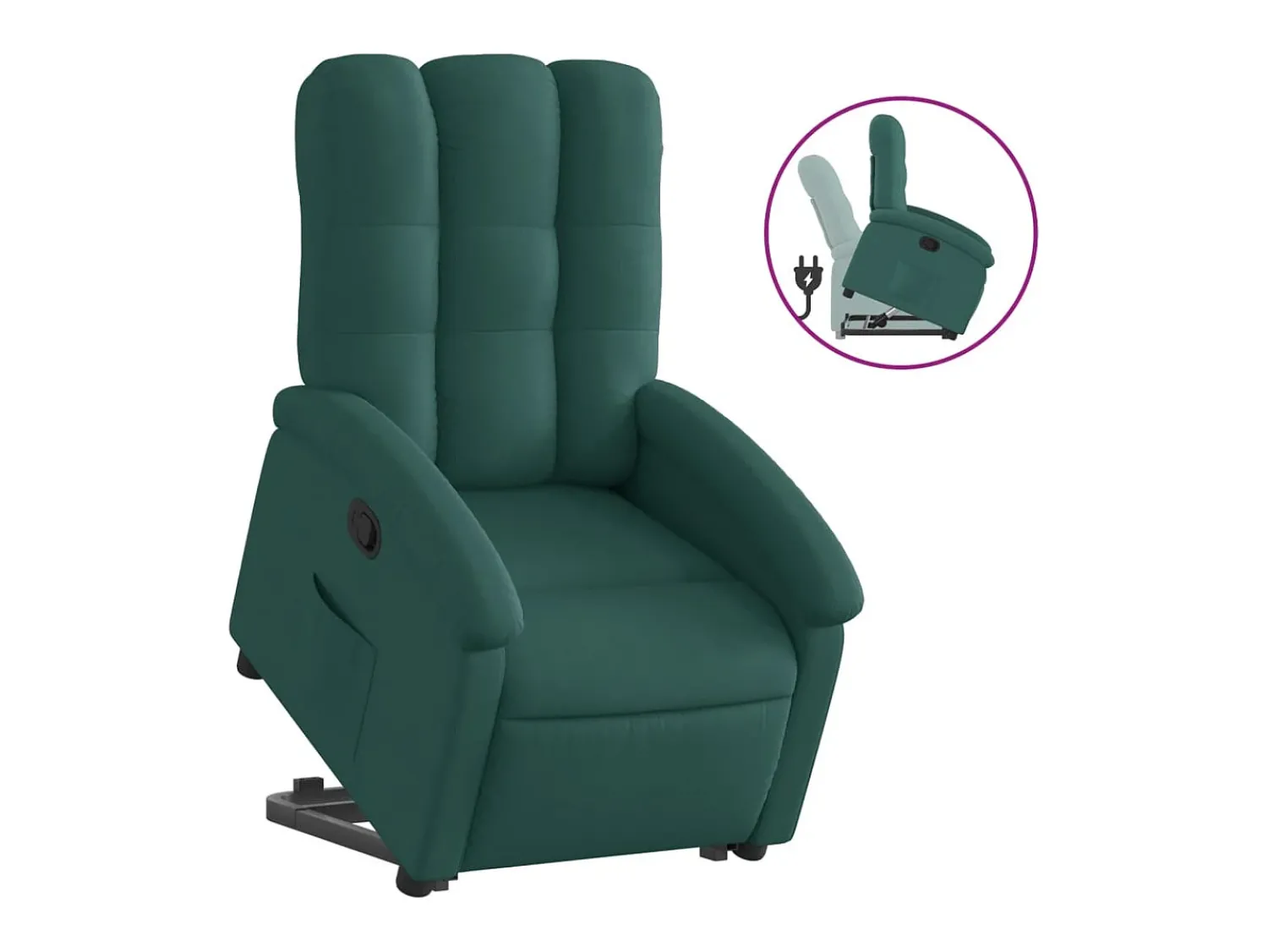 Poltrona|vidaxl Poltrona reclinável elevatória tecido -escuro Verde