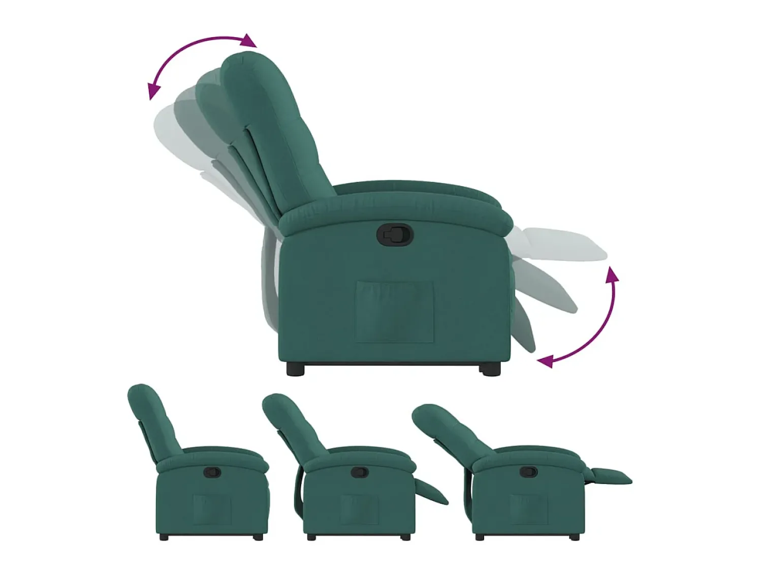 Poltrona|vidaxl Poltrona reclinável elevatória tecido -escuro Verde