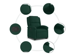 Clearance vidaxl Poltrona reclinável elevatória veludo -escuro Verde