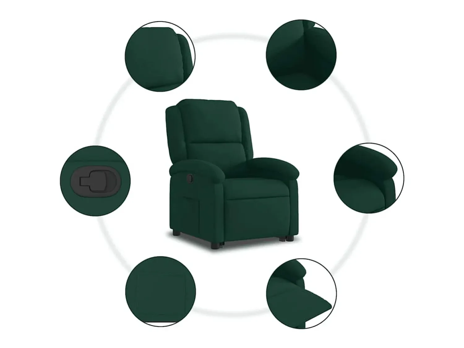Clearance vidaxl Poltrona reclinável elevatória veludo -escuro Verde