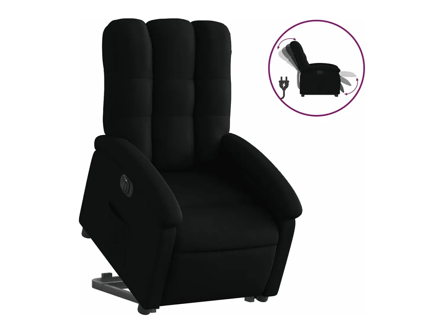 Poltrona| Poltrona reclinável elevatória elétrica tecido PT667096 Preto