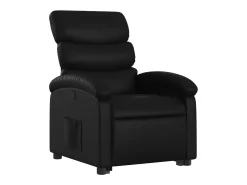 New Poltrona reclinável elevatória couro artificial PT123433 Preto