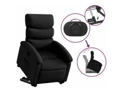 New Poltrona reclinável elevatória couro artificial PT123433 Preto