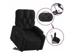 Poltrona| Poltrona reclinável elevatória couro artificial PT858616 Preto