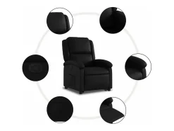 Discount vidaxl Poltrona reclinável elevatória couro artificial Preto