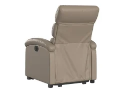 vidaxl Poltrona reclinável elevatória couro artificial cor cappuccino^ Poltrona