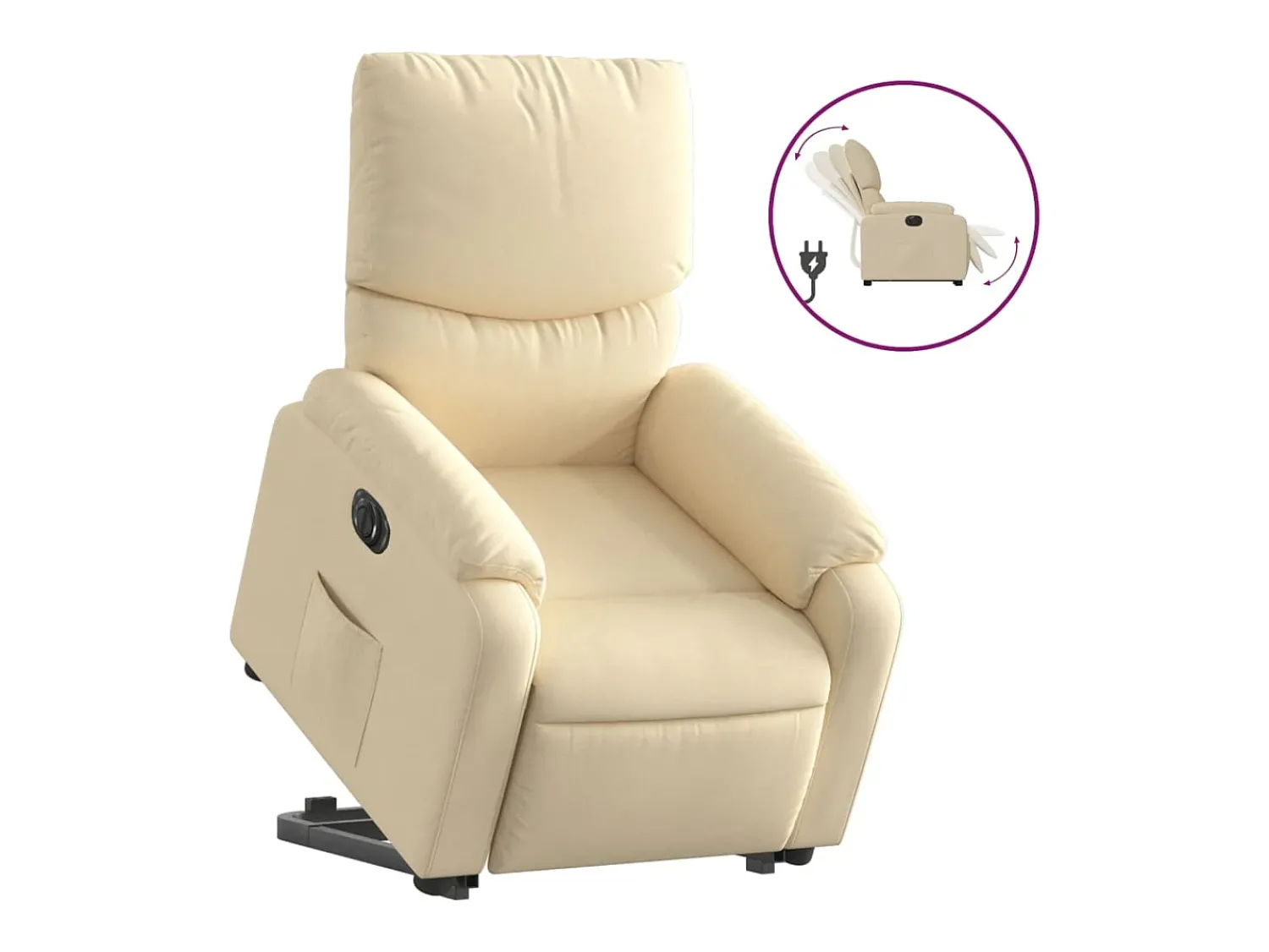 Poltrona* Poltrona reclinável elevatória elétrica tecido cor PT204468 Creme