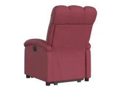 New vidaxl Poltrona reclinável elevatória tecido tinto Vermelho