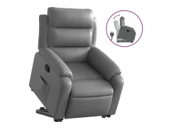 Poltrona* Poltrona reclinável elevatória couro artificial PT217205 Cinzento