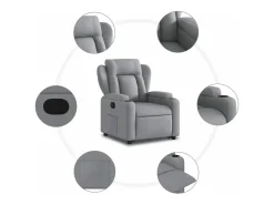 Best vidaxl Poltrona reclinável elevatória tecido -claro Cinzento