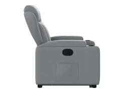 Best vidaxl Poltrona reclinável elevatória tecido -claro Cinzento