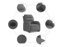 Poltrona|vidaxl Poltrona reclinável elevatória elétrica tecido -escuro Cinzento
