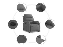 Poltrona|vidaxl Poltrona reclinável elevatória elétrica tecido -escuro Cinzento