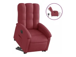 Best Poltrona reclinável elevatória elétrica tecido -tinto PT250409 Vermelho