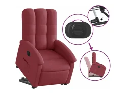 Best Poltrona reclinável elevatória elétrica tecido -tinto PT250409 Vermelho