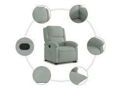 Online vidaxl Poltrona reclinável elevatória veludo cinza-claro Cinzento