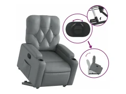 Online Poltrona reclinável elevatória couro artificial PT894269 Cinzento