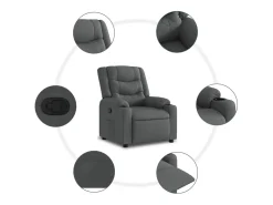 Poltrona|vidaxl Poltrona reclinável elevatória tecido -escuro Cinzento
