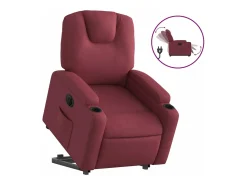 Poltrona|vidaxl Poltrona reclinável elevatória elétrica tecido -tinto Vermelho