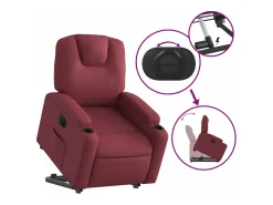 Poltrona|vidaxl Poltrona reclinável elevatória elétrica tecido -tinto Vermelho