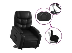Poltrona* Poltrona reclinável elevatória couro artificial PT147927 Preto