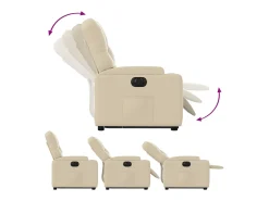 Poltrona*vidaxl Poltrona reclinável elevatória elétrica tecido cor Creme