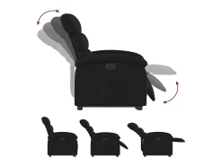 Discount vidaxl Poltrona reclinável elevatória elétrica tecido Preto