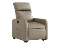 Poltrona* Poltrona reclinável elevatória couro artificial cor cappuccino PT650601 Castanho