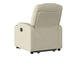 Poltrona| Poltrona reclinável elevatória elétrica couro artificial PT710221 Creme