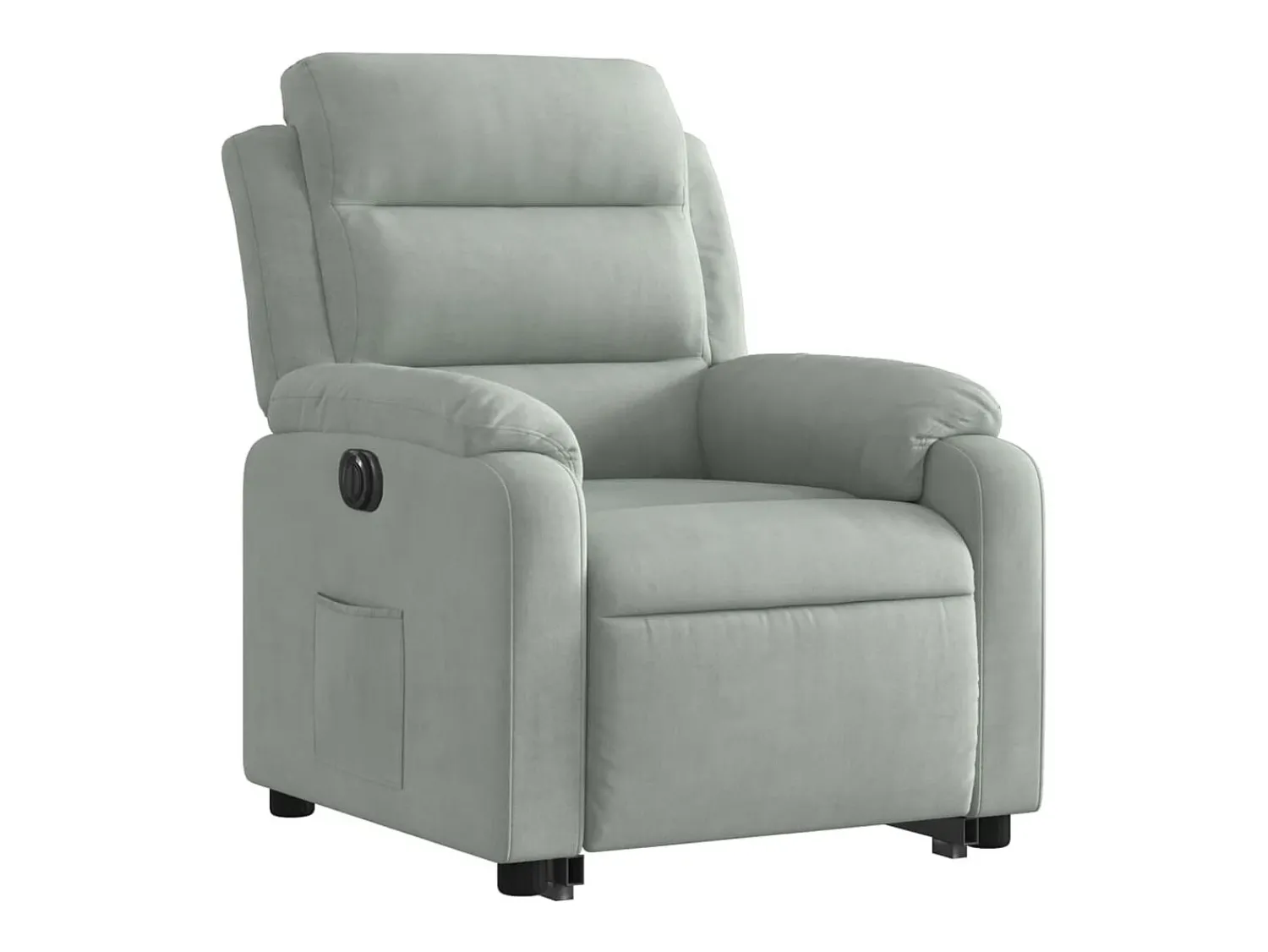 Poltrona| Poltrona reclinável elevatória elétrica veludo cinzento-claro PT458781 Cinzento claro
