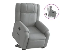 Poltrona*vidaxl Poltrona reclinável elevatória tecido -claro Cinzento