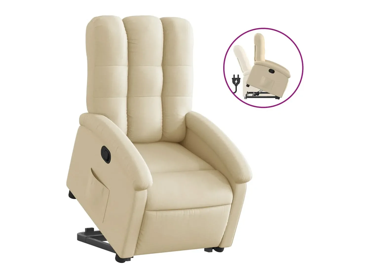 Poltrona* Poltrona reclinável elevatória tecido cor PT181726 Creme
