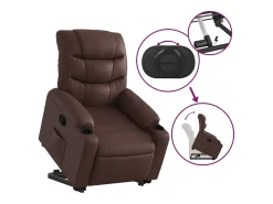 Sale Poltrona reclinável elevatória couro artificial PT764648 Castanho